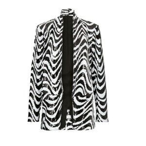 Hutch Design Romeo Blazer Black and White Zebra Sequins | Brand New, With Tags |